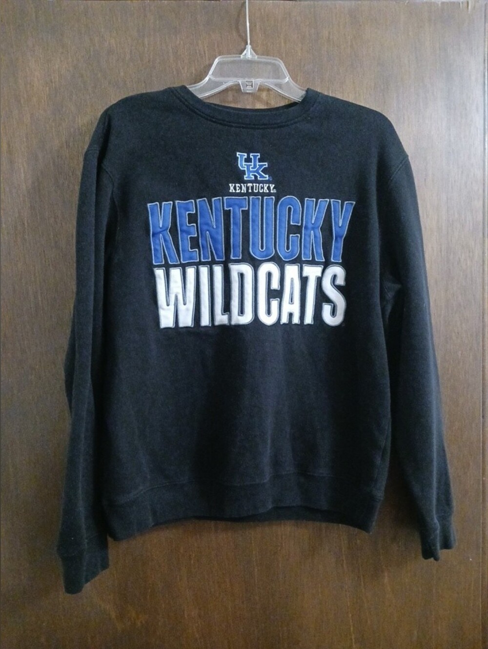 Top of the World Black Kentucky Wildcats Crewneck Sweatshirt Blue and White Logo